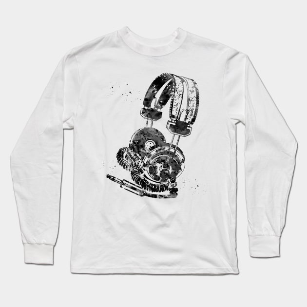 Headphones Long Sleeve T-Shirt by erzebeth